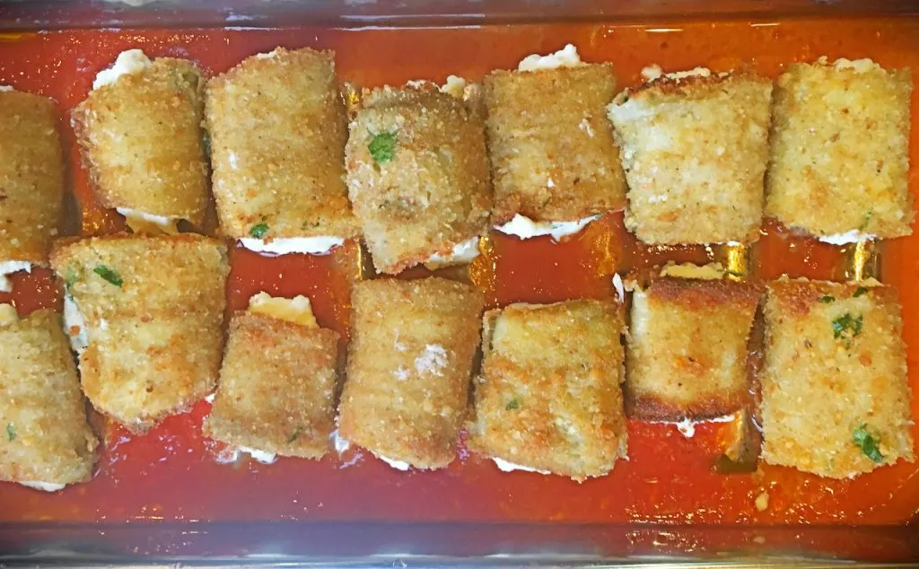 Mini Eggplant Rollatini no sauce